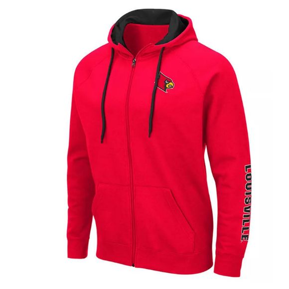 Louisville Cardinals Mens Football Full-Zip Hooded Sweatshirt XXL‎ Rack - Picture 1 of 6